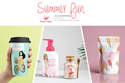 Summer days watercolor illustrations, a Person Illustration by Winged Graphics (Thumbnail 2 of 3)
