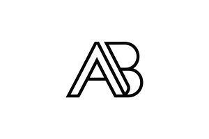 Modern AB Monogram Outline Logo, a Branding & Logo Template by Vectorium Studio