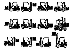 Forklift truck silhouette, a Transportation Illustration by abu67222