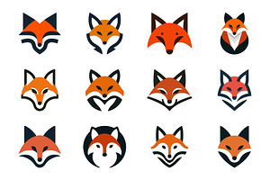 Minimalist Fox Logo Set, a Branding & Logo Template by Vectorium Studio