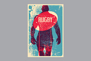 Rugby vintage grunge vector posters., a Sport Illustration by PoPaShop (Thumbnail 8 of 9)