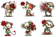Valentine Animals with Flower Clipar, an Illustration by Dream Creation (Thumbnail 4 of 7)