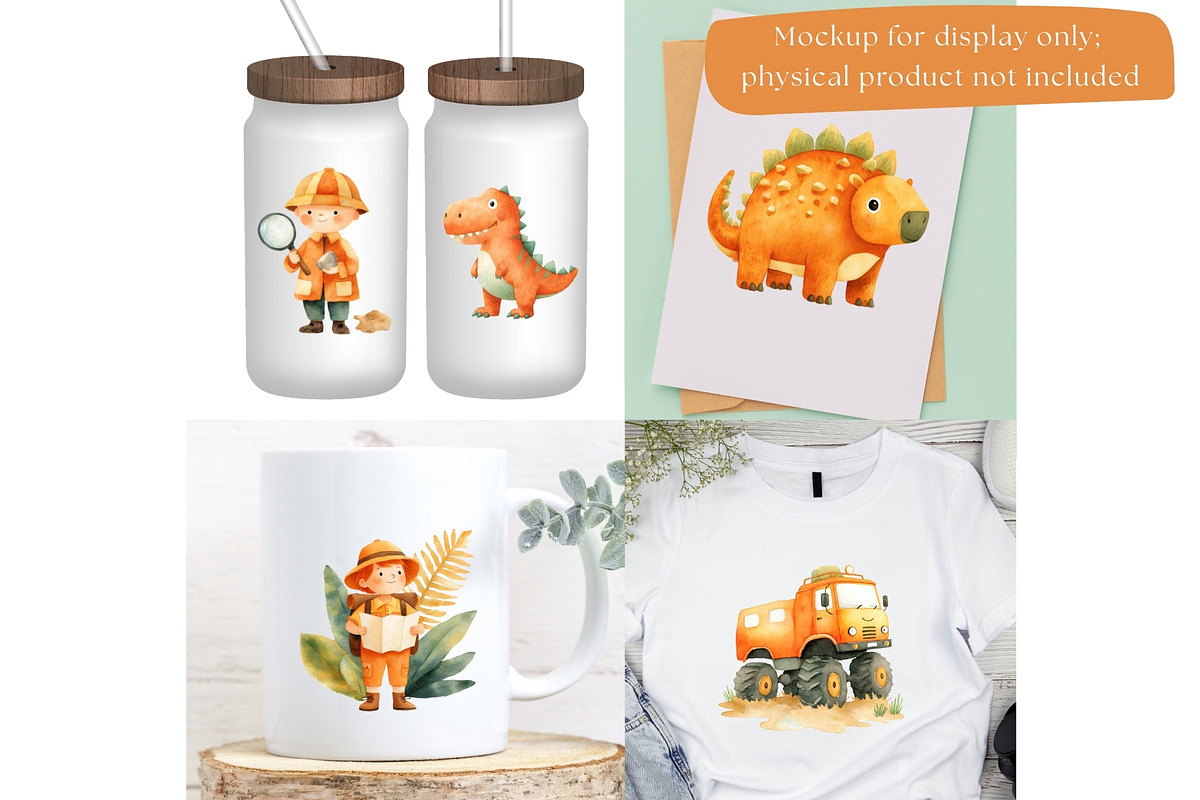 Cute Dinosaur Clipart + Patterns, an Animal Illustration by Nicole Branger Art (Photo 19 of 27)