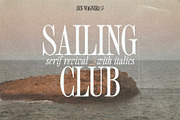 Sailing Club | Nostalgic Serif, a Serif Font by Jen Wagner Co (Thumbnail 1 of 22)