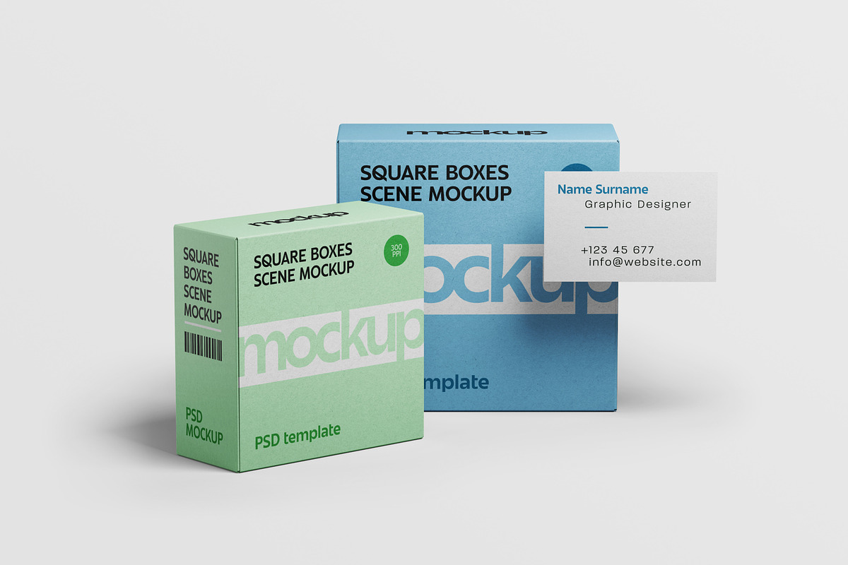 Box Packaging Mockup Set, a Packaging Mockup by mockupatelier (Photo 9 of 9)