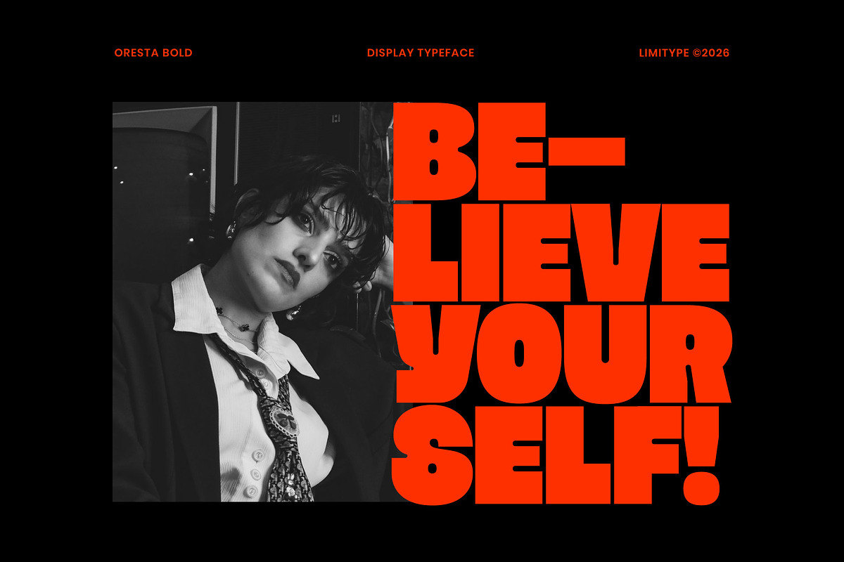 Oresta - Bold Display Font, a Sans Serif Font by limitype (Photo 6 of 12)