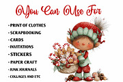 Whimsical Christmas Elf Girl Clipart, a Seasonal Illustration by fashionaddict (Thumbnail 7 of 7)