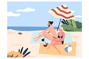 Couple on sea beach in summer, a Person Illustration by Good Studio (Thumbnail 1 of 3)