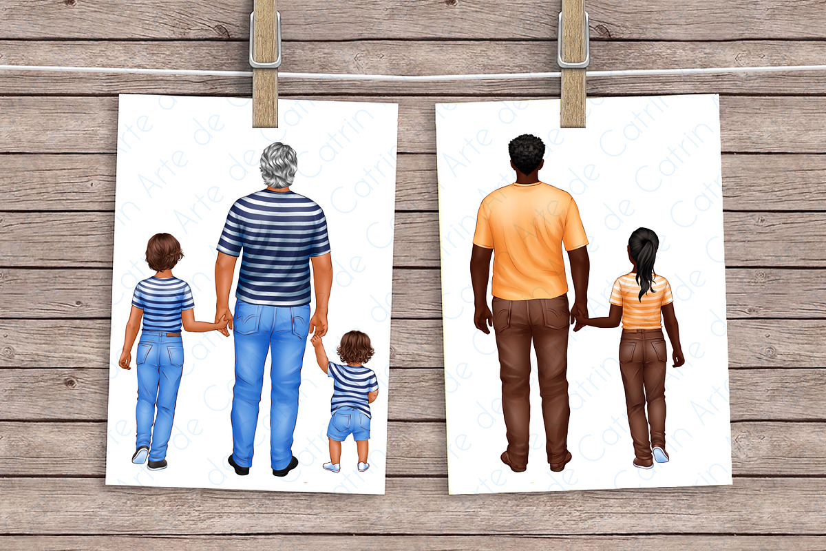 Best Daddy Clipart, Dad and Children, a Person Illustration by ArtedeCatrin (Photo 9 of 11)