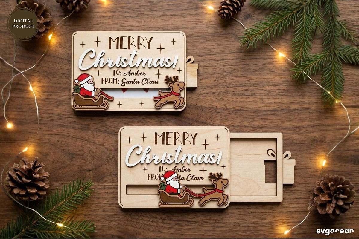 Christmas Card Holder SVG Bundle, a Decorative Illustration by svgocean (Photo 12 of 15)