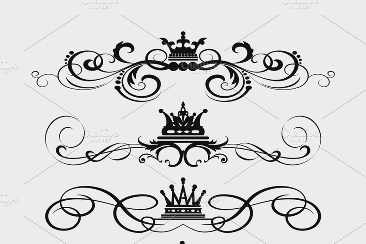 Set Vintage Elements, an Outline Icon by kio (Photo 1 of 4)