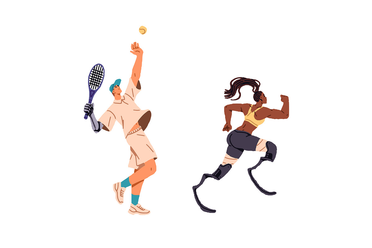 Paralympic athletes do sports set, a Sport Illustration by PaperTrident (Photo 4 of 7)