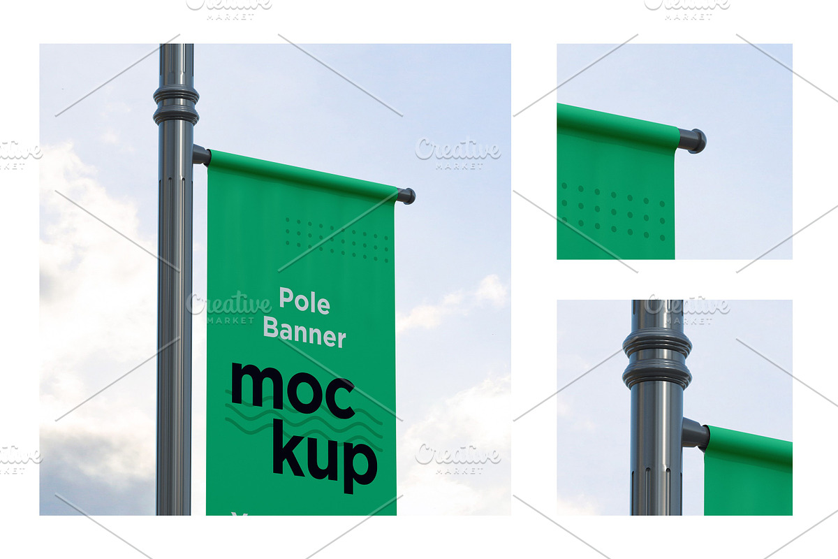 Pole Banner Mockup Side View V 52, an Advertising Mockup by shahsoft (Photo 2 of 2)