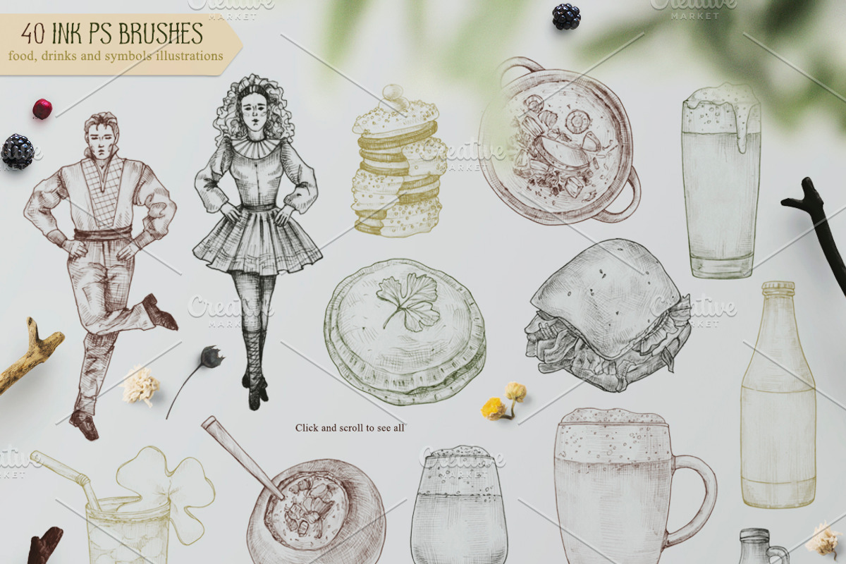 Irish Green Watercolor & Ink Set, a Food Illustration by Fluffy Unicorn (Photo 9 of 10)
