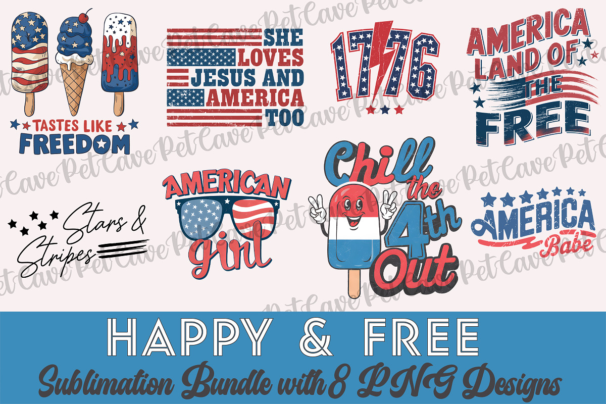 Happy & Free 4th of July Bundle, a Graphic by Pet Cave (Photo 1 of 9)