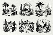 Desert Scenes Line Art Graphics, a Decorative Illustration by DENIDigitalArtSudio (Thumbnail 6 of 10)