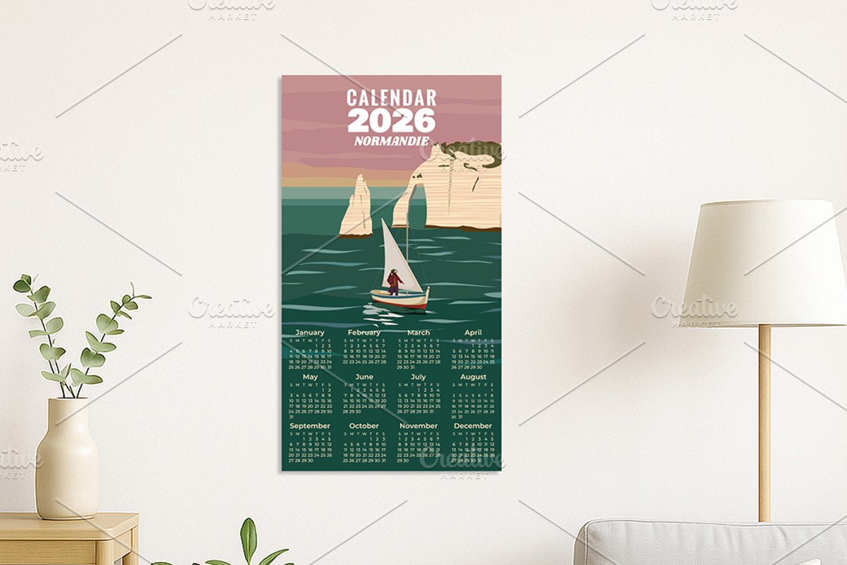 Monthly 2026 Calendar Travel poster, a Transportation Illustration by Vector_Up (Photo 5 of 7)