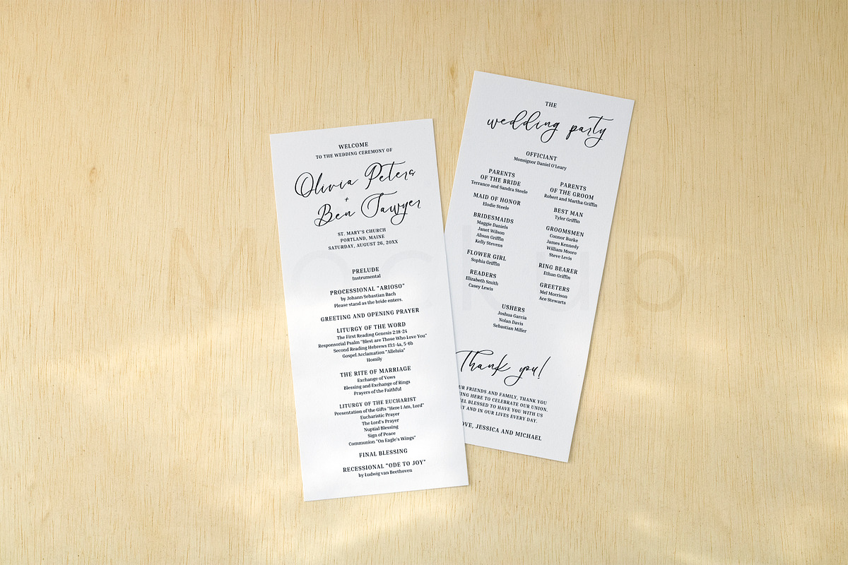 Simple Wedding Mockup for Program, a Print Template by ILLONA GRAPHICS (Photo 2 of 5)