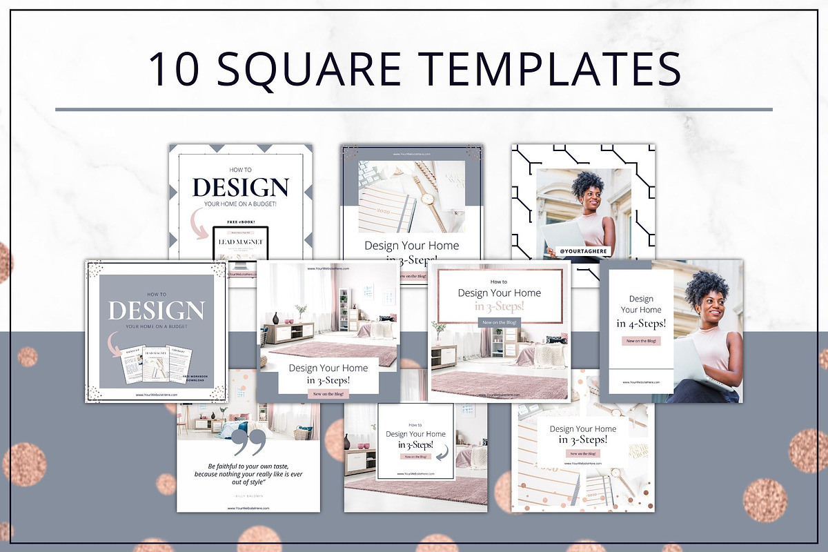 Social Media & Pinterest Rose Gold, a Social Media Template by Lady Boss Studio (Photo 3 of 6)