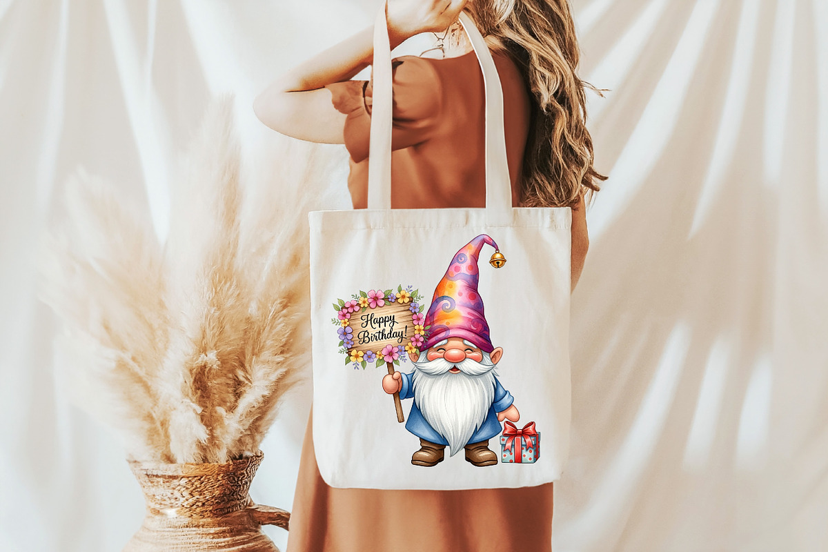 Happy Birthday Gnome PNG, an Illustration by DreamCafeArt (Photo 3 of 6)