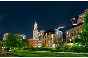 Boston's Custom House Tower at Night, an Architecture Photo by Leonid Andronov