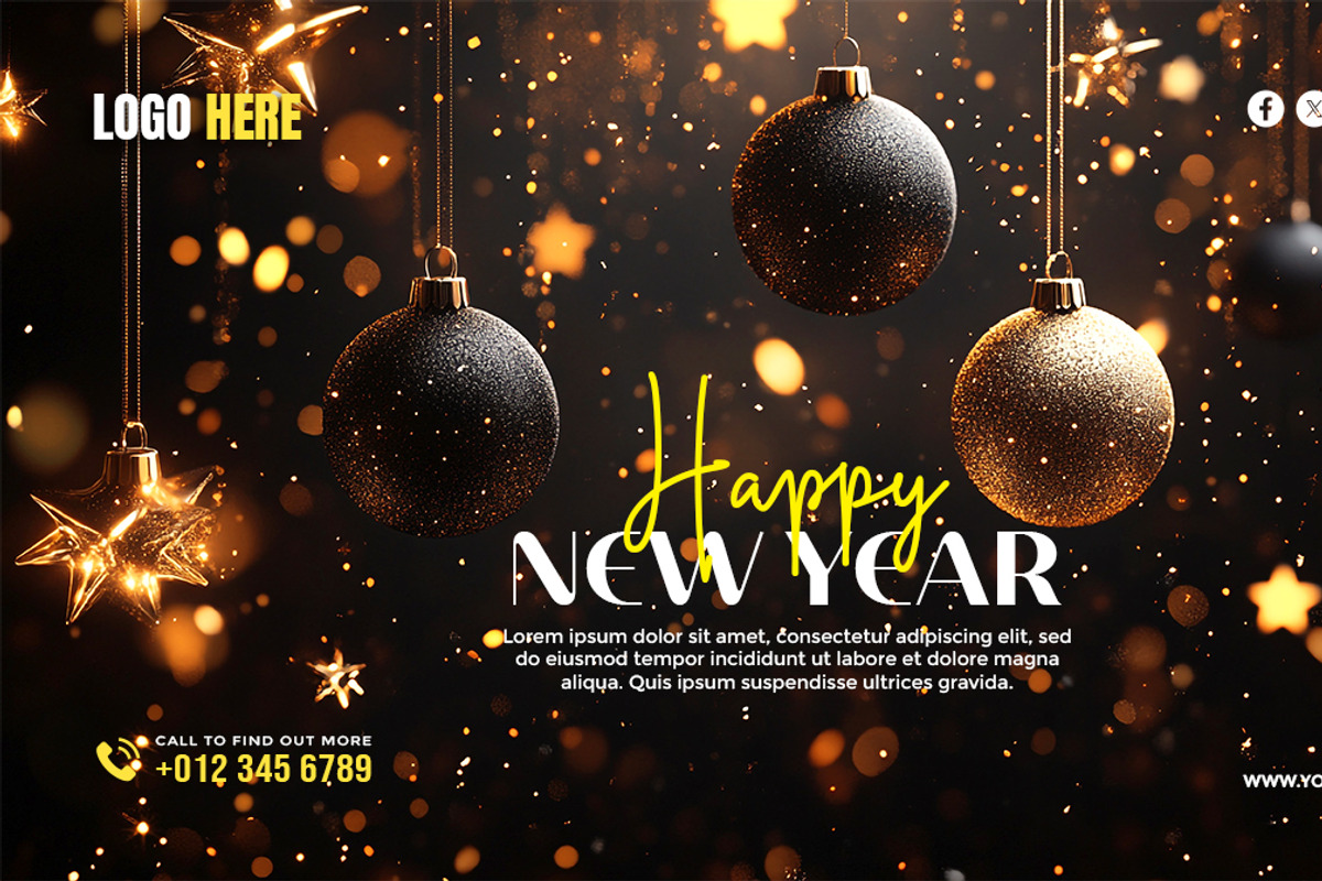 Happy New Year Template Bundle, a Social Media Template by gstudiovect21 (Photo 5 of 16)