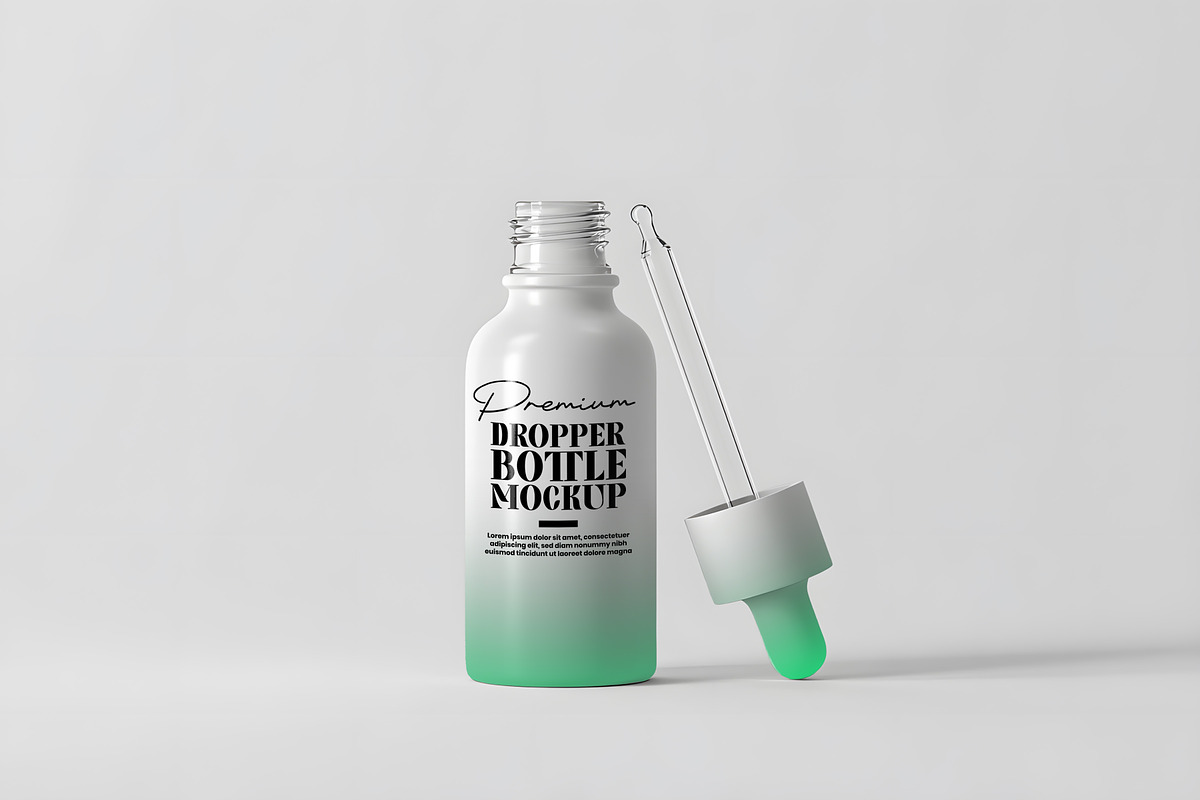 Premium Dropper Bottle Mockup, a Packaging Mockup by GenesisCreativeCo (Photo 3 of 3)