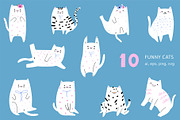 Cats & Flowers Cliparts, an Animal Illustration by danceyourlife (Thumbnail 6 of 6)