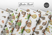 Watercolor Snail Seamless Patterns, an Animal Illustration by OlDm_Shop (Thumbnail 9 of 10)