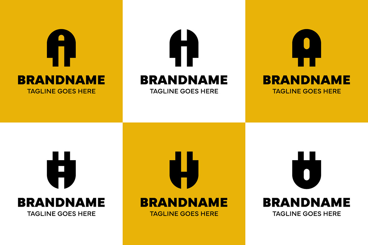 Letter A H O Plug Logo Set, a Branding & Logo Template by Pray Art Design Studio (Photo 1 of 2)