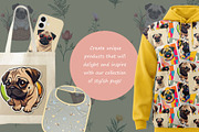 Pugs Clipart Set, an Animal Illustration by AG Mockups (Thumbnail 6 of 6)