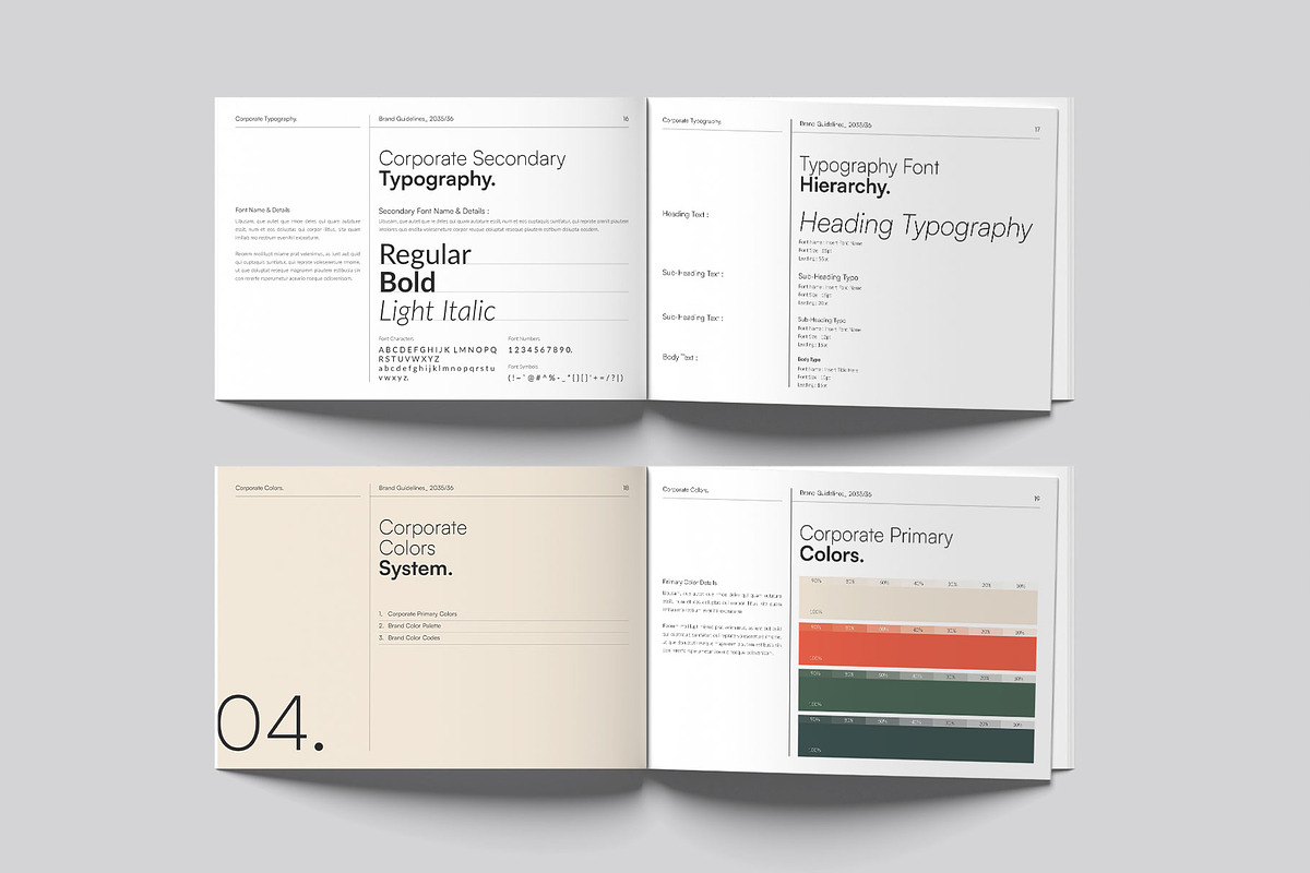 Brand Guidelines Template Landscape, a Brochure Template by DesignCrest (Photo 9 of 21)