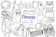 Fitness Equipment Clipart SVG PNG, an Object Graphic by ArtGiftsStudio (Thumbnail 1 of 3)