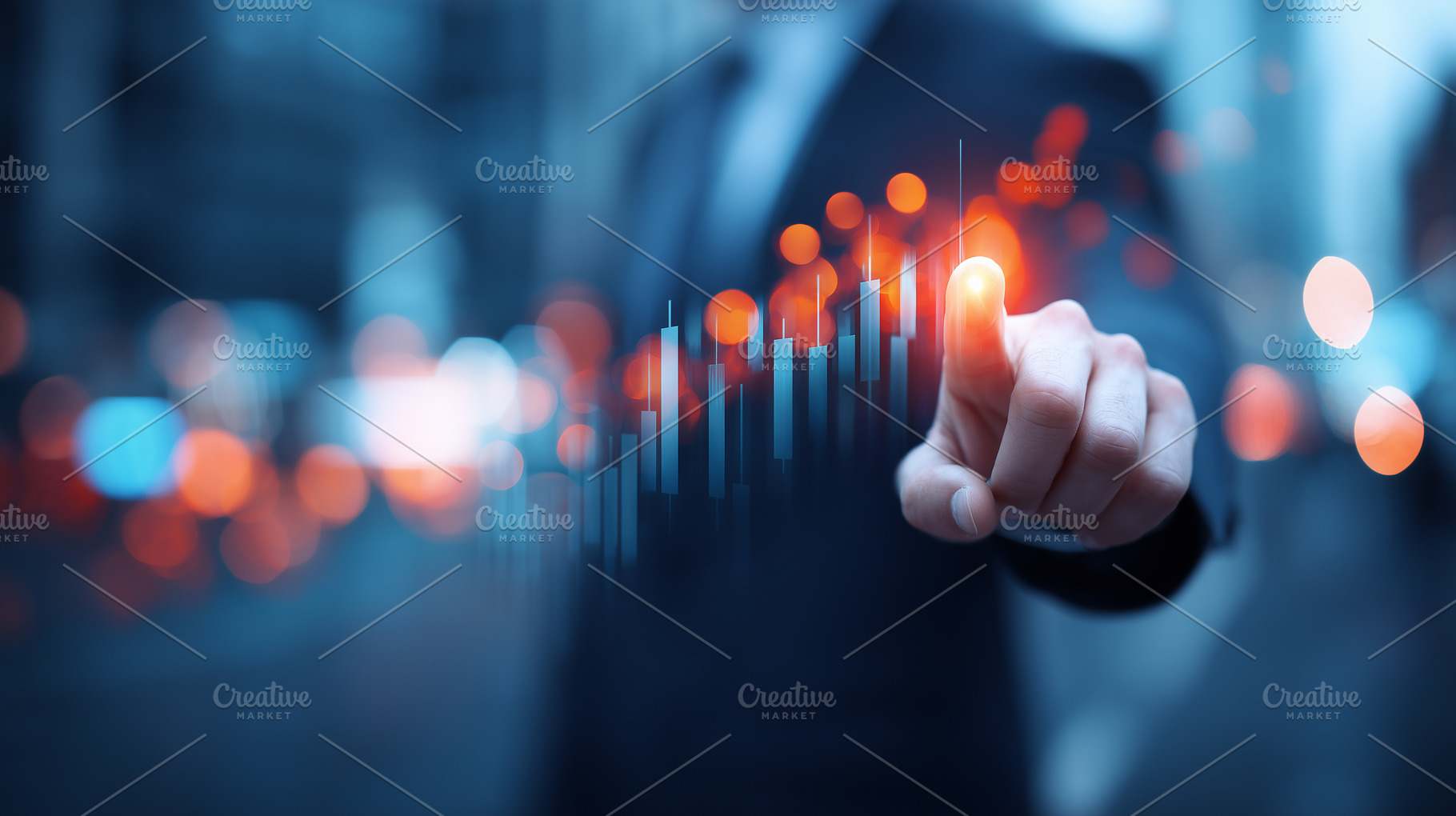 Businessman interacts with a virtual, a Business Photo by MistyDay