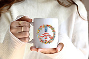 Floral American Flag Clipart, an Illustration by CreationArt (Thumbnail 3 of 9)