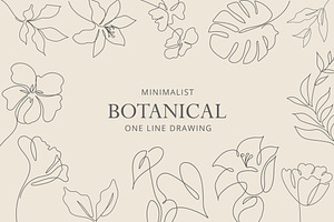 Minimalist Botanical One Line Sketch