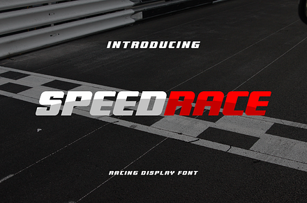 Speedrace - A Racing Display Font, a Sans Serif Font by overlaytemplates