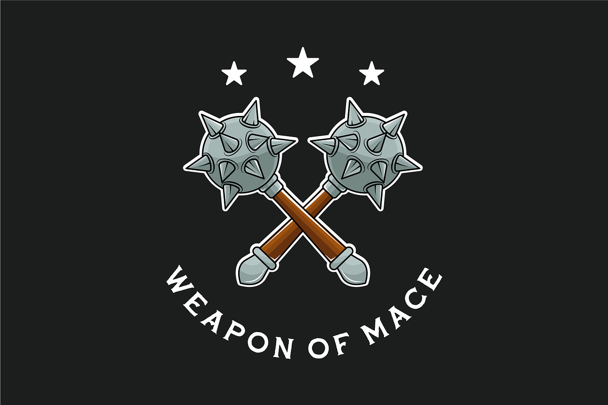 cross mace weapon logo vector design, a Branding & Logo Template by zyxroun shop