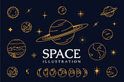 Space Illustration - monoline, an Illustration by Lightsense (Thumbnail 1 of 9)