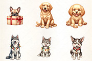 Funny Christmas Dog Portraits, an Illustration by CrexoraLab (Thumbnail 1 of 5)