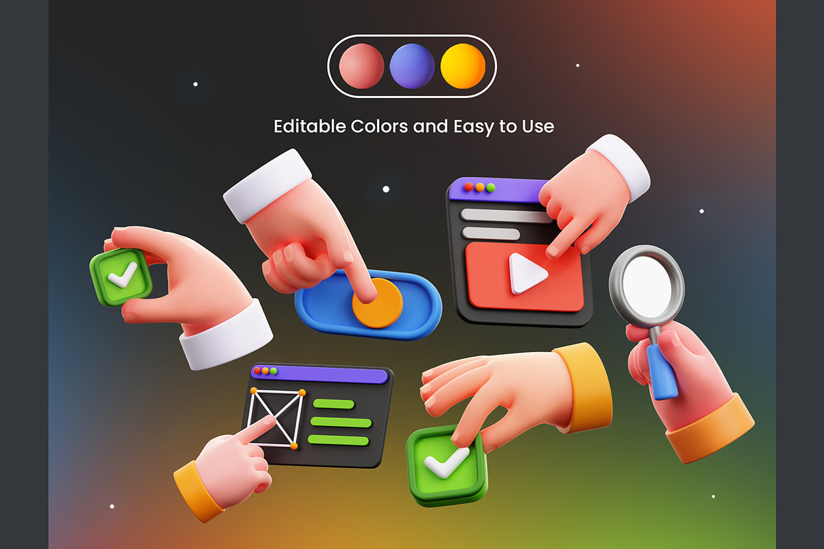 UI KIT Elements 3D Icons, an Object 3D Model by Rakata Studio (Photo 4 of 7)