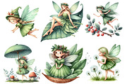 Watercolor  Forest Fairies Clipart, an Illustration by Designworld (Thumbnail 3 of 5)