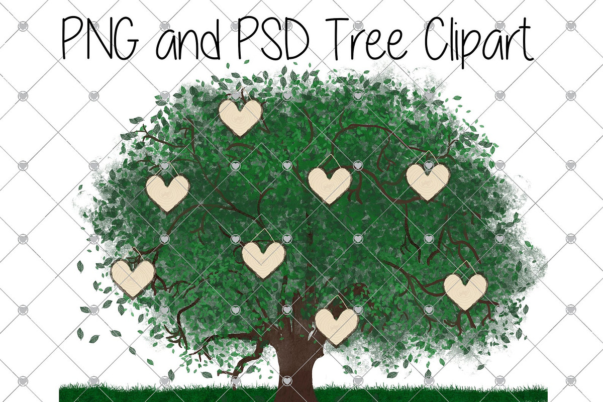 Family Tree clipart, Watercolour,, an Illustration by CommercialCliparts (Photo 1 of 2)