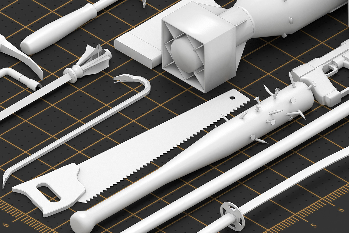 BASEMESH WEAPON COLLECTION, an Object 3D Model by MohamedHussien1 (Photo 3 of 8)