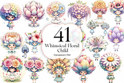 Whimsical Floral Child PNG Clipart., an Object Illustration by KennedyStudio (Thumbnail 1 of 5)