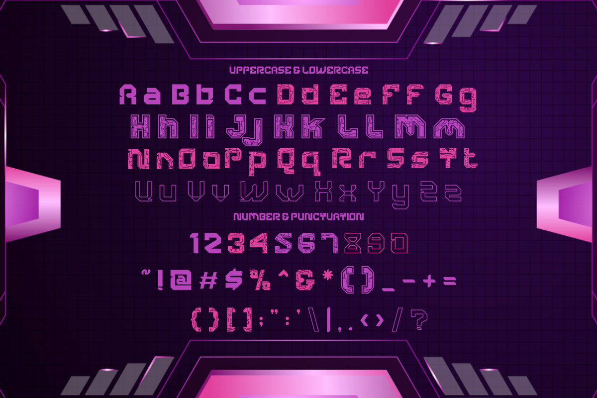 Cyber Crown - Cyberpunk Font, a Font by PutraCetol Studio (Photo 7 of 11)