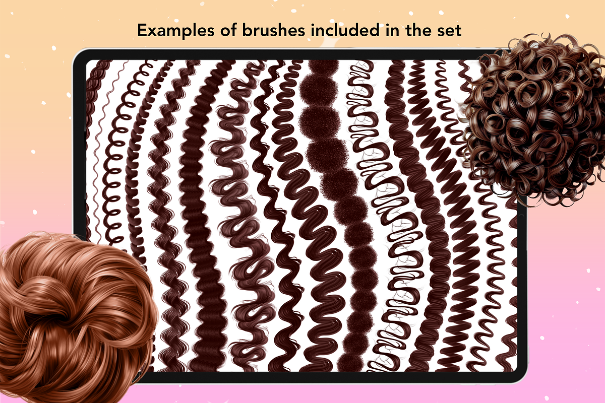 Procreate Curly Hair Brushes, a Brush Add-On by Revabrush (Photo 8 of 8)