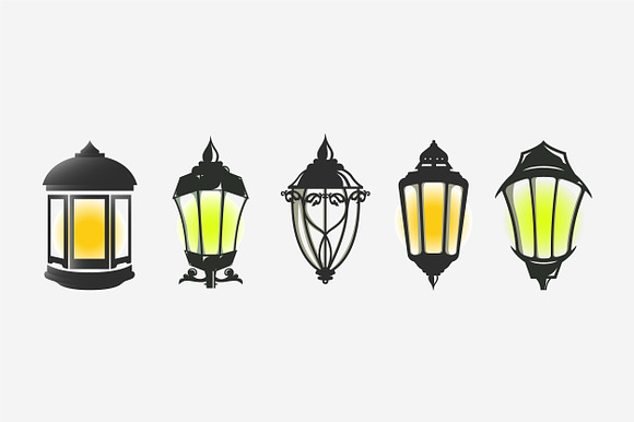 set bundle lantern icon logo lamp preview 2