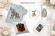 Halloween Patchwork Sublimation, a Seasonal Illustration by Artnoy (Thumbnail 6 of 18)