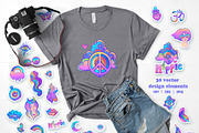 HIPPIE Set of 150+ vectors, a Pattern Graphic by Varvara Gorbash (Thumbnail 3 of 9)